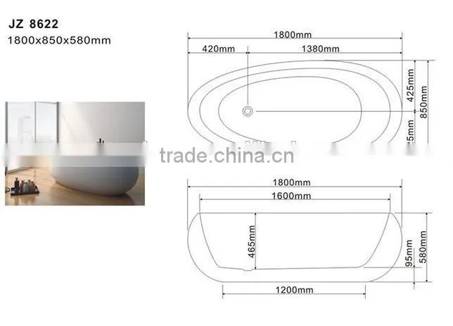 Portable Freestanding Solid Surface Bathtub,Italia classic design resin stone round bathtub for bathroom furniture