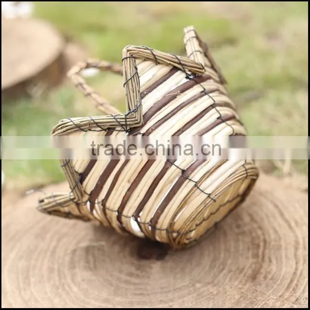 unique shape wicker flower basket