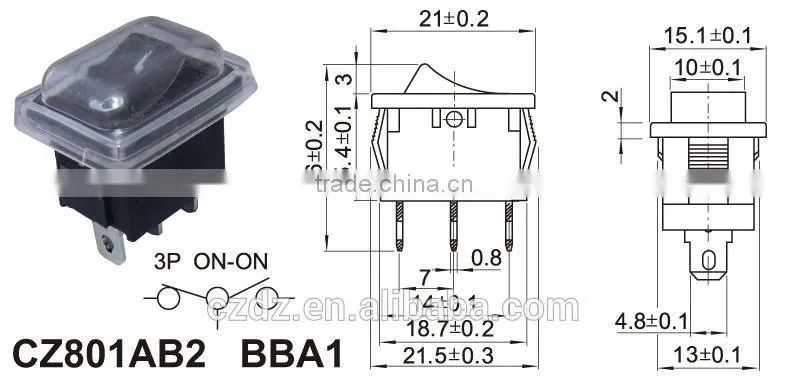 6a rocker switch 250v,home appliance rocker switch,2 speed hair dryer rocker switch