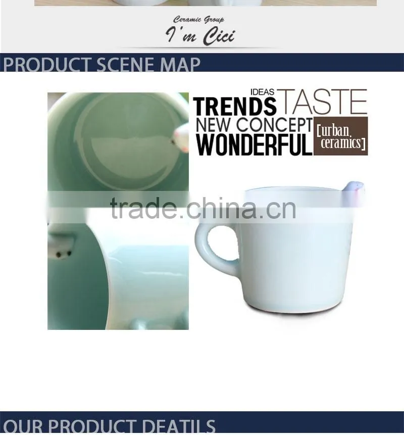 Wholesales custom white sublimation coffee ceramic cups with handle CC-C047