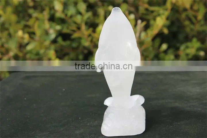 Wholesale Pretty Natural Clear Quartz Crystal Dolphin Adornment Carving