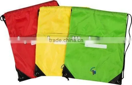 polyester drawstring bag with reflection stripe