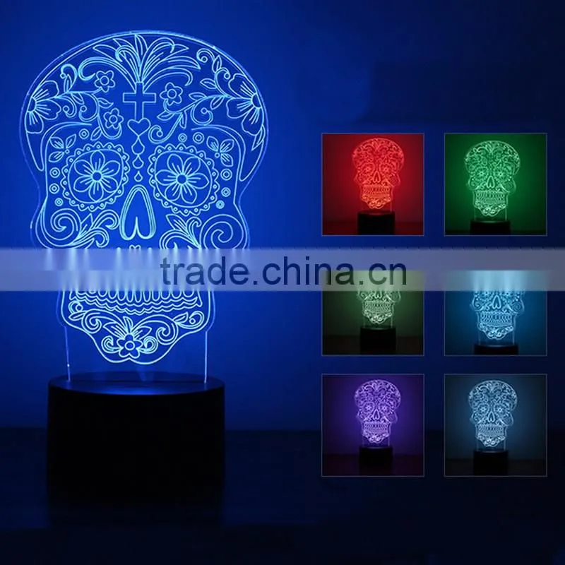 Customizable 7 Colors Light Flashing LED Night Light Creative Acrylic Decoration Night Light For Halloween Christmas