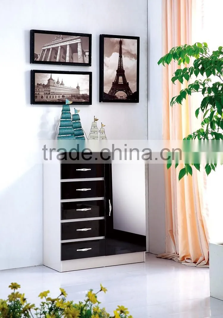 contemporary design high gloss wooden chest of drawers cabinet for living room furniture