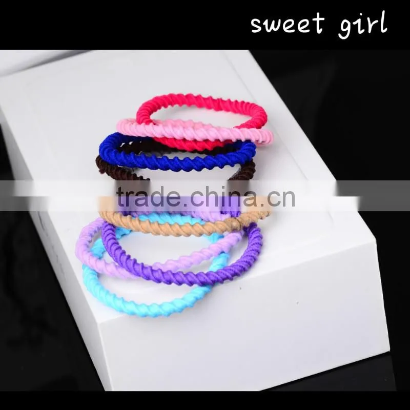 Popular elastic hair bands ties ponytail hair holder hair rope round shape-F12