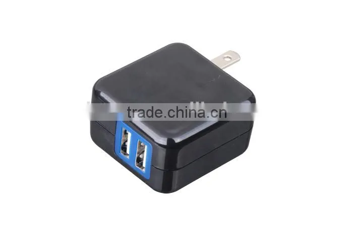 Shenzhen Plug-in Portable Travel Dual USB Power Adapter 5V 1A