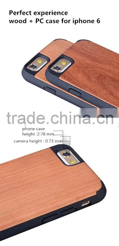 Wood bamboo +PC double sided case without battery for iphone 5 case.