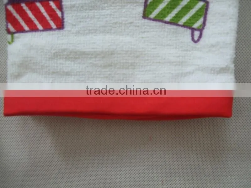 wholesale cotton tea towel plain printed 100% cotton kitchen towel with dobby border