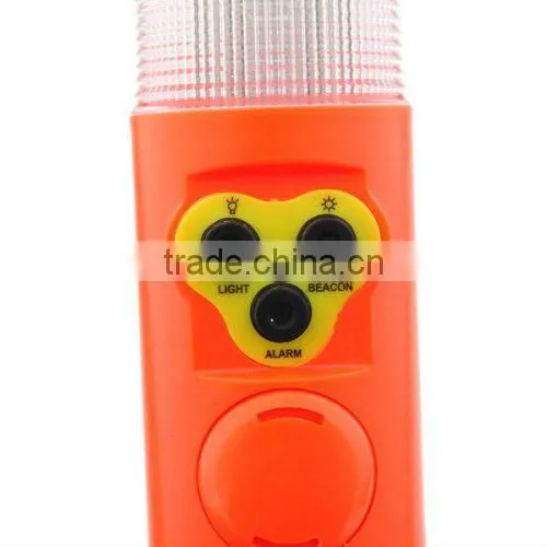 4 in 1 Car Security Tool Life Saving Hammer Alarm Emergency Light Flashlight