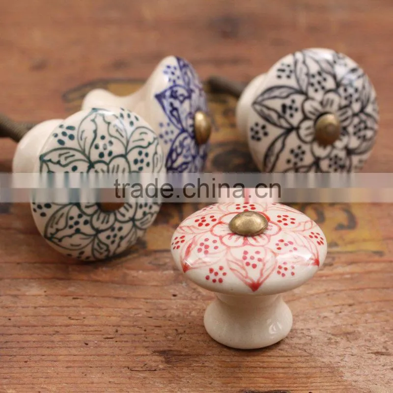 Ceramic Door Knobs/Wholesale Decorative Colorful Knobs/For Kitchen Cabinet,Door,Furniture Handles 03