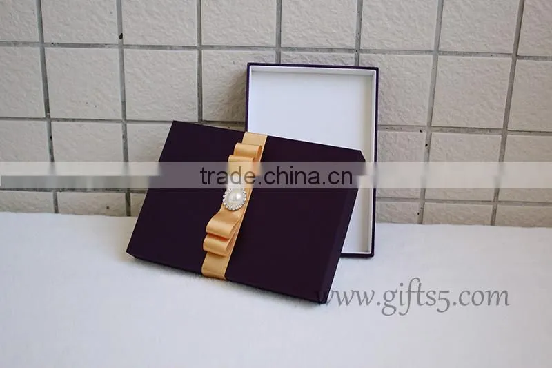 High end luxury silk wedding invitation box