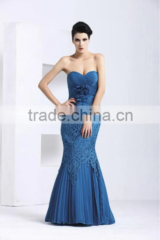 Elegant fashion new design blue dresses women birthday party dress evening party dress