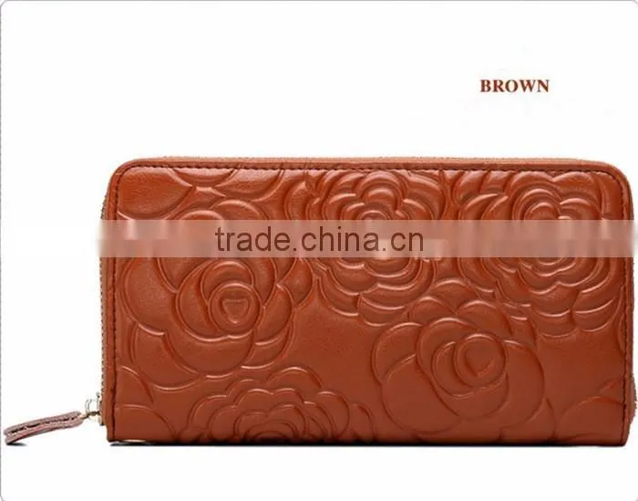 Custom Print Leather Wallet New Design Zipper Women Wallets with Card Slots