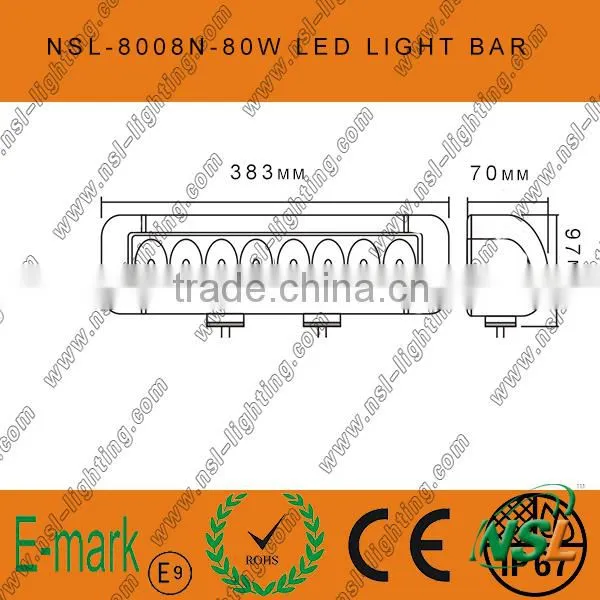 15inch 80watt C REE LED fog light/LED light bar for ATV SUV track