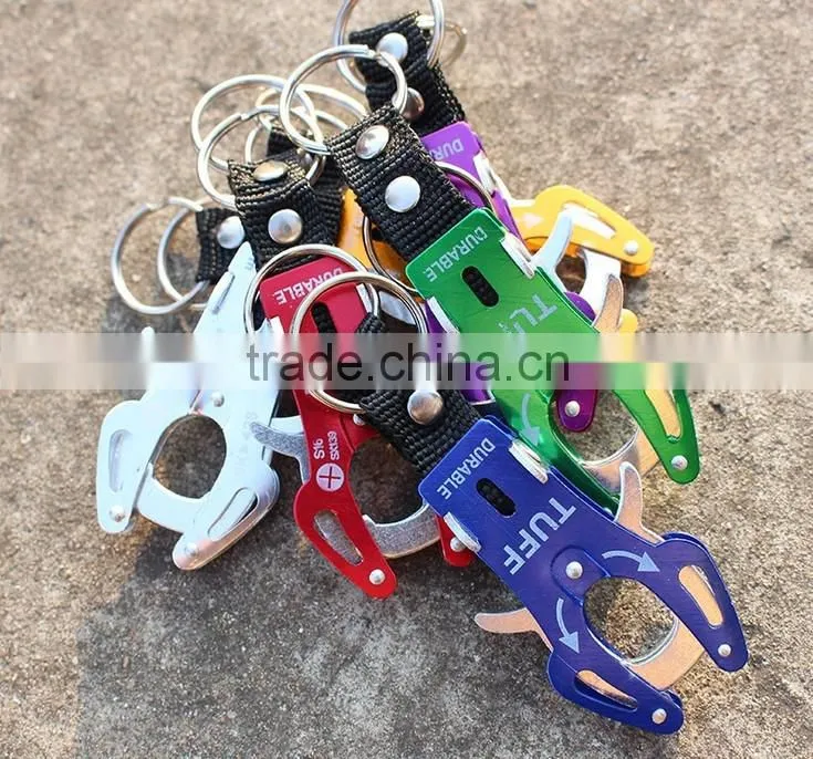 Wholesale aluminum alloy tiger mountaineering buckle keychain travel kettle buckle