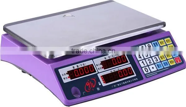electronic price computing scale 30kg,digital price scale electronic bench scale with steel pan
