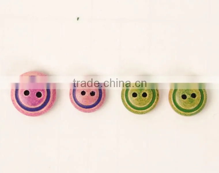Colorful Two Hole Wooden Buttons in Bulk Wholesale