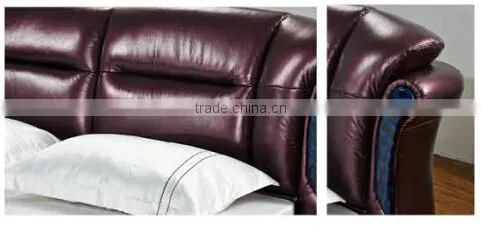 Super Hot Sell Cow leather bed base,soft bed DS-730-1#