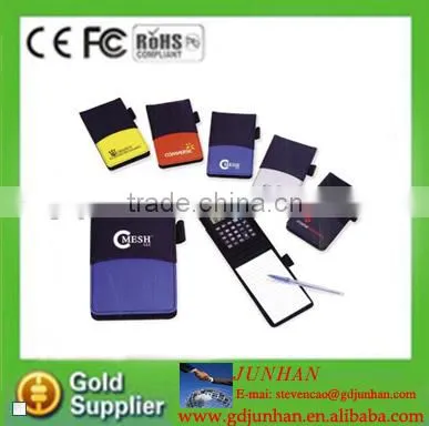 fashionable mini fancy leather Notepad with calculator