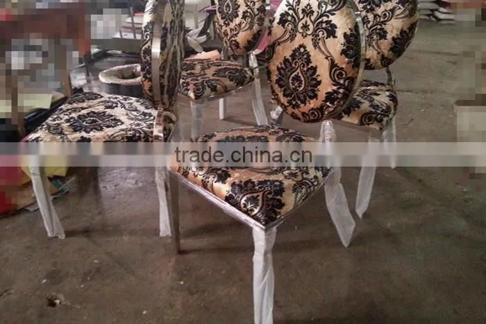 Foshan home used luxury stainless steel dining chair