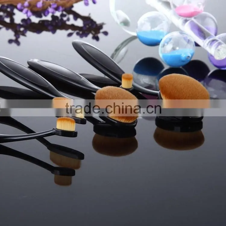 Hot selling Toothbrush shape BB cream fundation oval makeup brushes for 5pcs