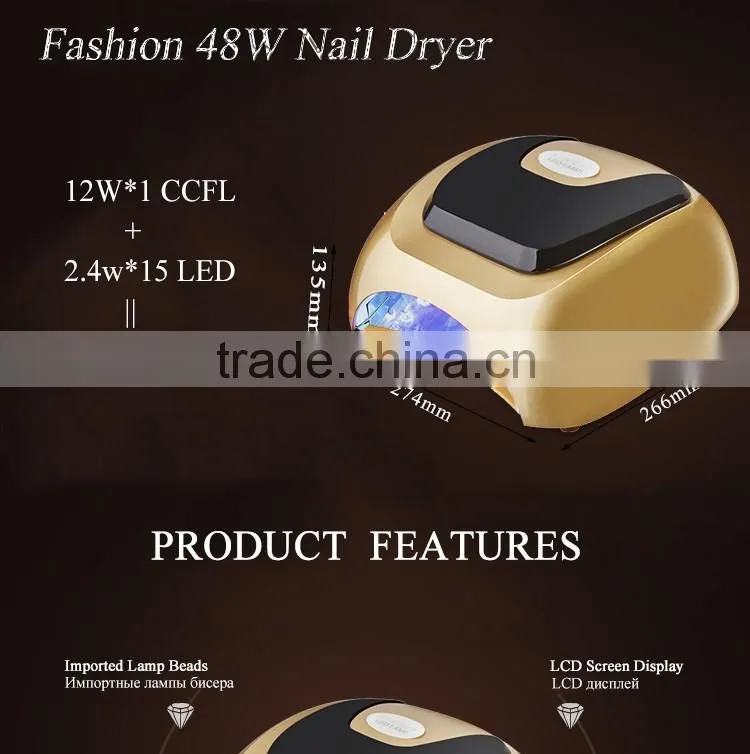 2016 China Manufacturer best selling UV machine 48w led Uv lamp gel nail polish dryer for nails