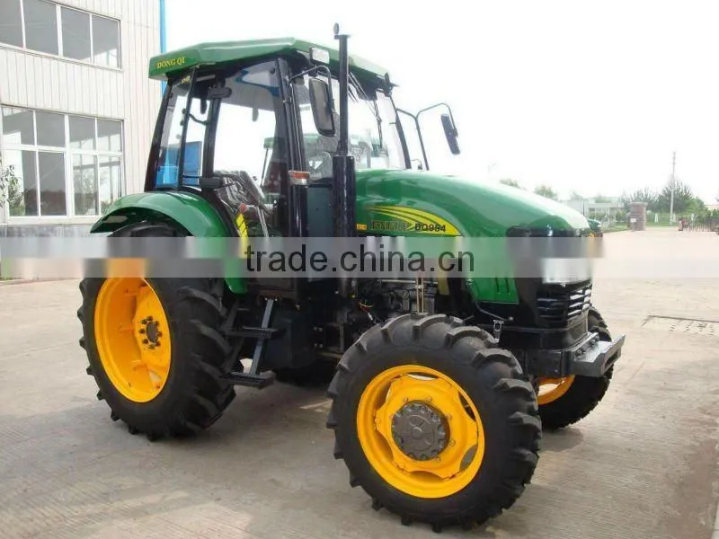 Hia quality DQ904 90HP tractor 4x4, fit with pallet fork PTO clutch slasher mower SL180, 4in1 front end loader