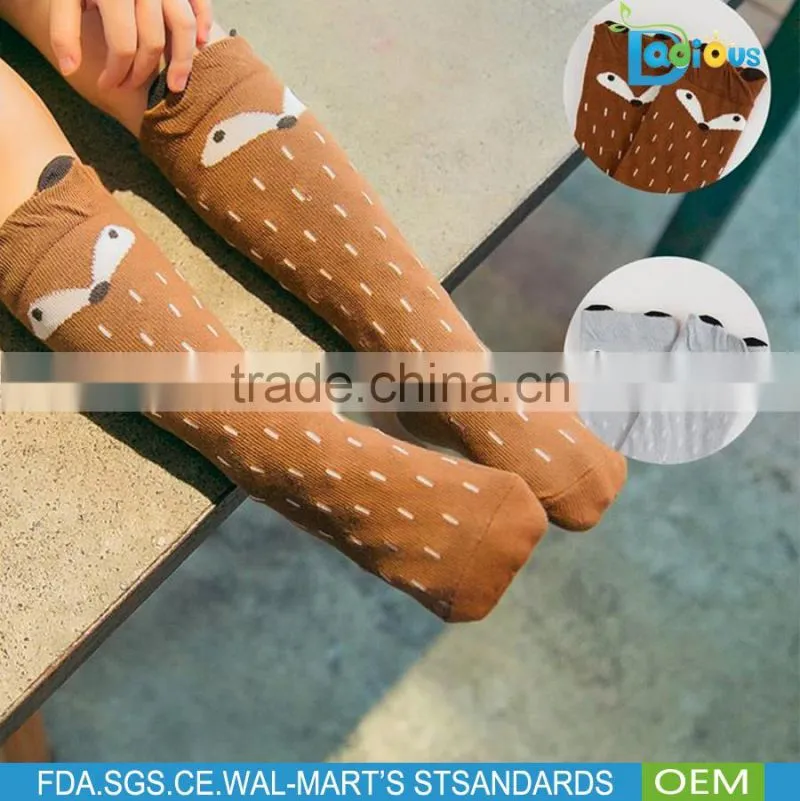 100% organic cotton tight funny knee high socks kids Christmas socks