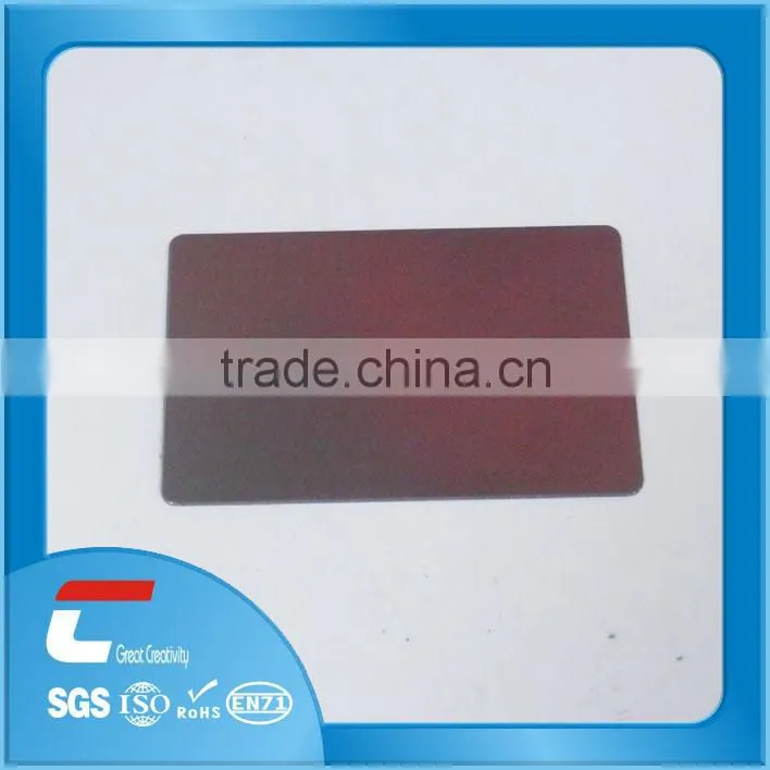 blank aluminum card with brown color glossy finish / custom blank aluminum card