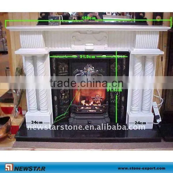 white marble sculpture fireplace