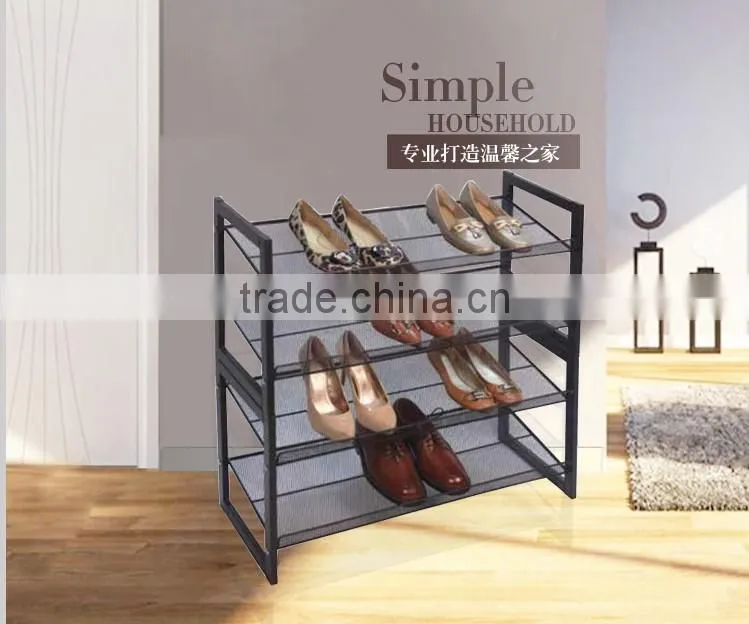 Vivinature 3 Tiers Iron Mesh Shoes Rack Storage Shelf in living room
