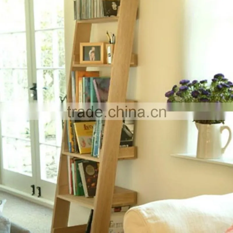 Oak Shelf Ladder Solid Wood Customization Storage Shelf