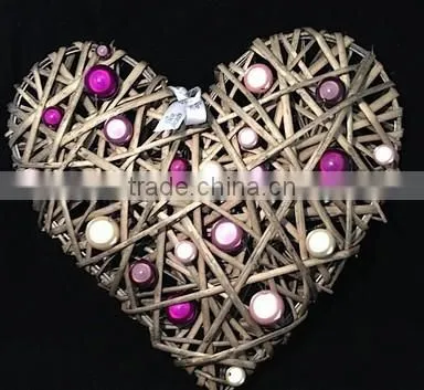 Christmas Red wicker heart For home decorations