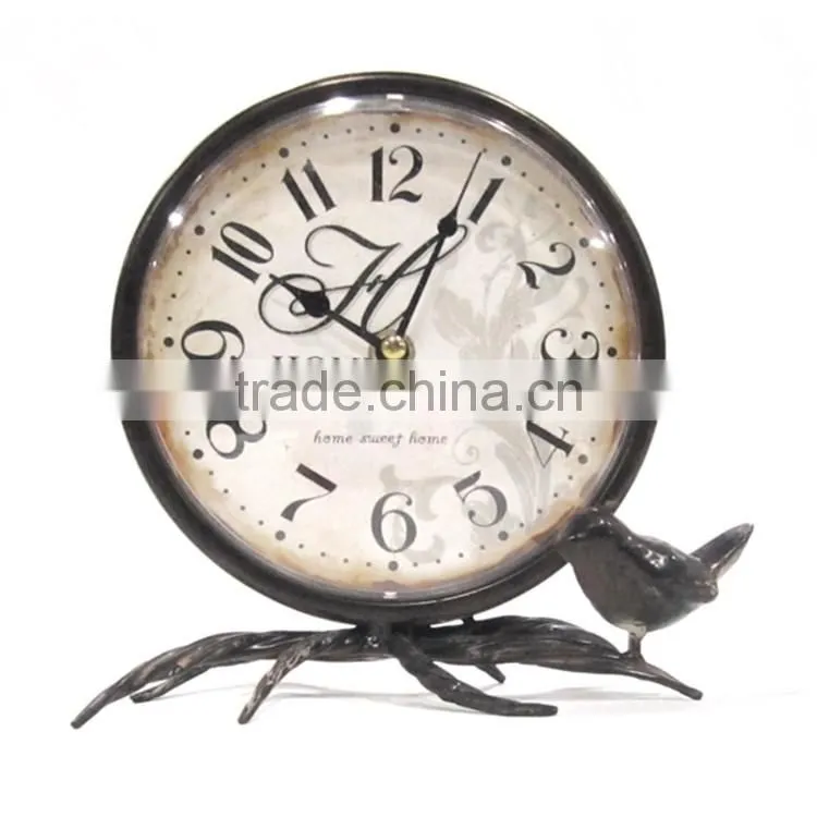 Metal Bird Table Clock