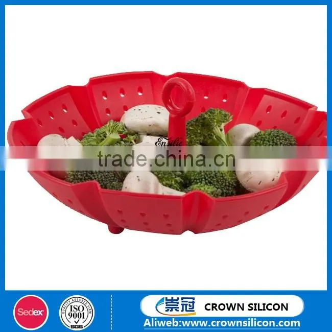 Flexible Silicone Food Steamer,Heat Resistant Silicone Steamer