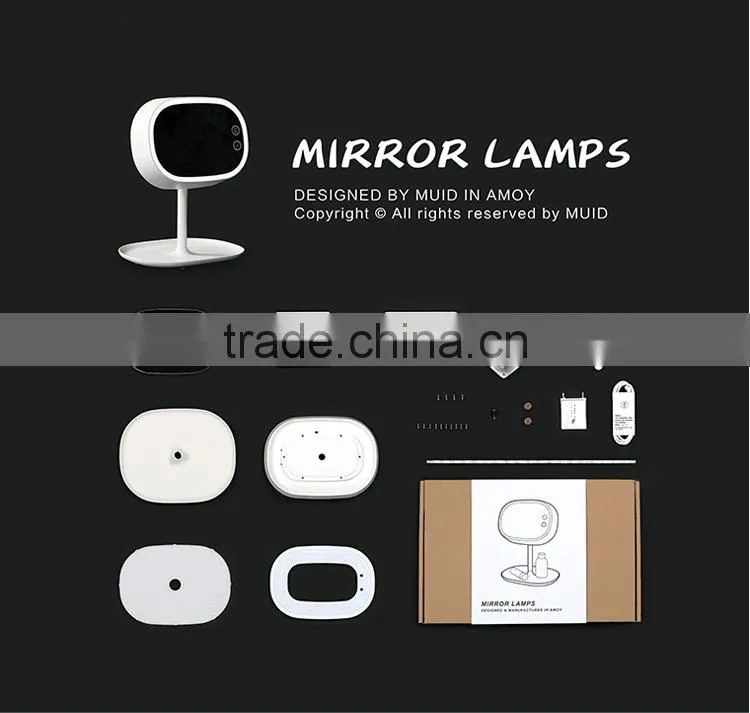 Makeup Mirror Lamp Multifunction Mirror With Table Lamp Small Thing Organizer LED Makeup Mirror Lamp For Sale