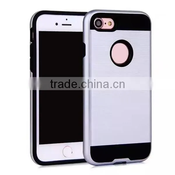 Wiredrawing phone case TPU + PC combo phone shell protective back cover for iPhone 7