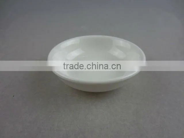 Stock white porcelain round sauce dish