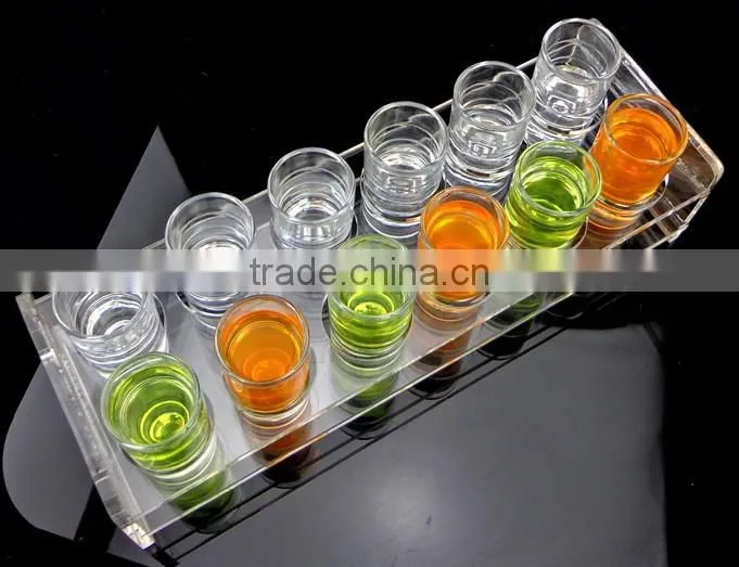 Elegant Rectangle Acrylic Bullet Shot Glass Display Holders