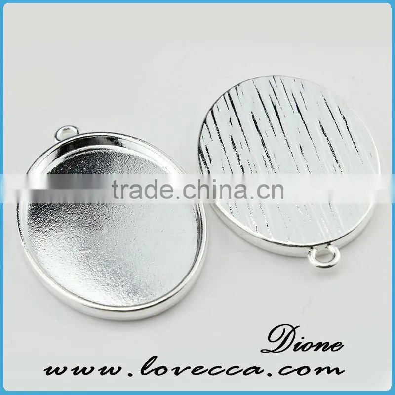 Silver DIY pendant cabochon settings,silver jewelry cameo jewelry settings,Silver Metal Charms setting