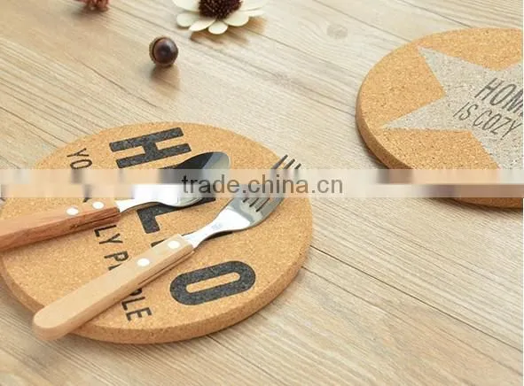Japanese style cork printing pot pad Coasters Placemat