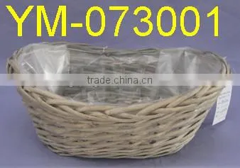 Unique Willow Flower Basket with Long Handle