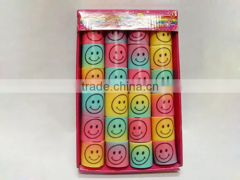popular plastic smile rainbow spring toys educational classic toys for kids/promotional toys raibow circle