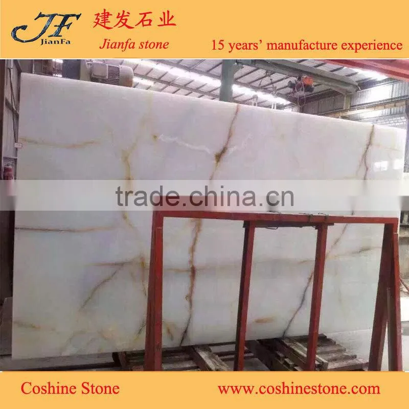 2015 Popular natural stone white onyx stone for wall stone tiles