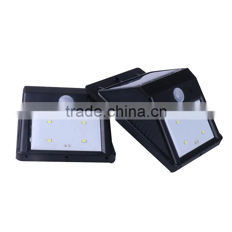 T0c20 4 LED Waterproof Outdoor solar motion sensor wall light Light for Patio, Deck, Yard, Garden with Auto On/Off