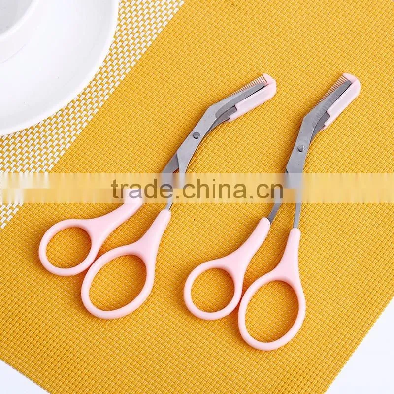AOY16 Plastic handle Eyebrow scissors set, easy carry
