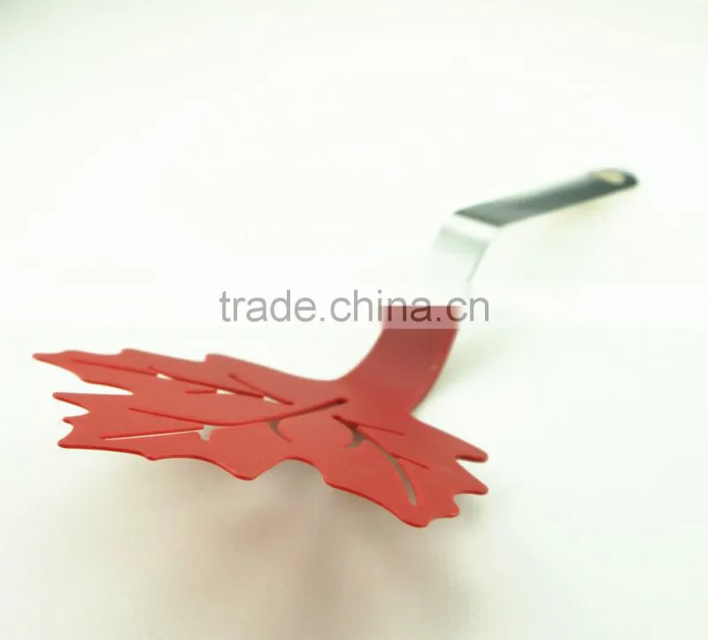 33062 Stainless steel handle maple leaf Kitchen nylon shovel spatula turner, cake, egg turner spatula shovel