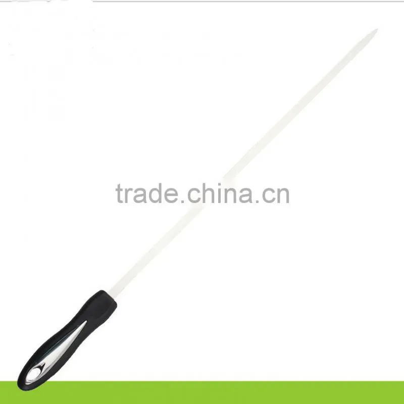 Stainless steel Metal Wooden Handle food grade Rotating BBQ Skewer