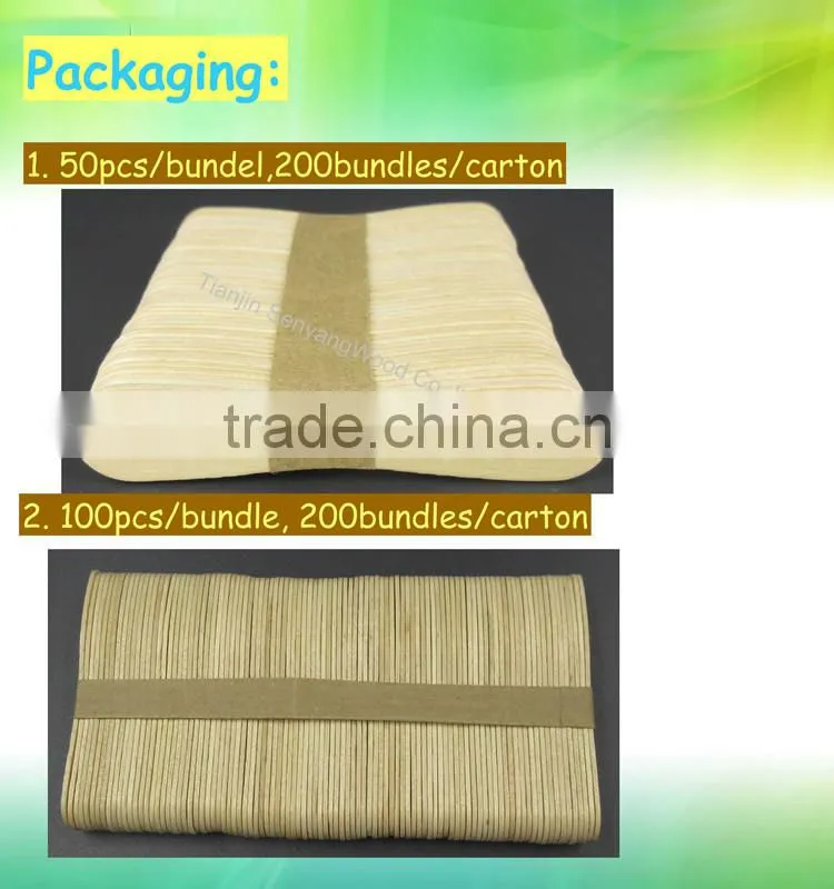 individually paper wrapped birchwood ice cream sppon