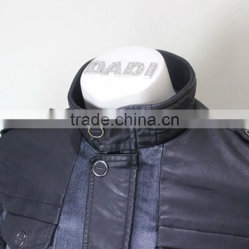 Mens Latest Design PU Leather Motorcycle Jacket 2014